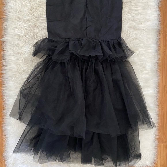 Fashion Nova Black Sheer Mesh Bustier Special Days Tulle Maxi Dress Mermaid Gown - Picture 10 of 13
